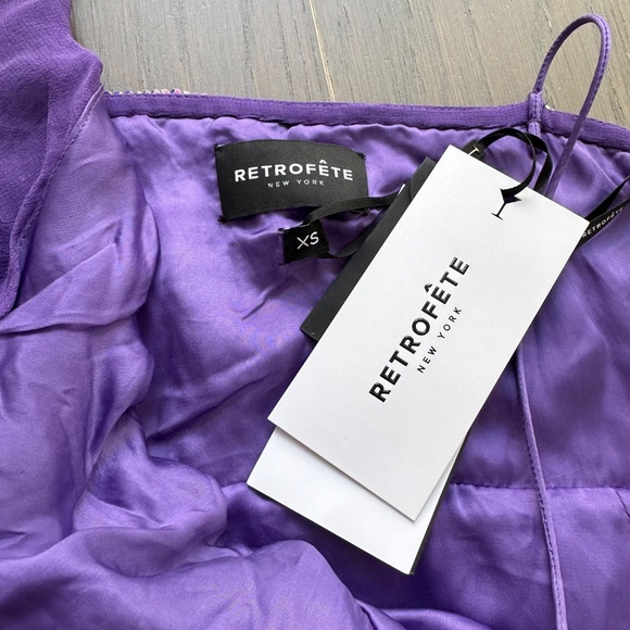 Retrofete KATYA Metallic Lavender Purple Sequin Gown Maxi Dress - Size XS - Picture 4 of 10